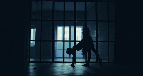 Ballerina Prepares for Performance Warms Up the Muscles alt