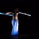 Beautiful Gipsy Woman Dancing In Neon Light With Ultraviolet Staffs 5 - VideoHive Item for Sale
