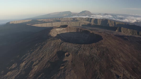 Aerial view of Piton de la Fournaise, Saint Benoit, Reunion. alt