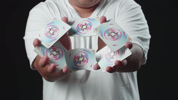 Man Starts Showing His Trick With Cards alt