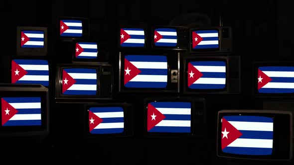 Cuba Flag on Multi Screen. alt