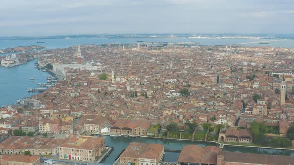 Fly over Venice, Italy with the most popular monuments