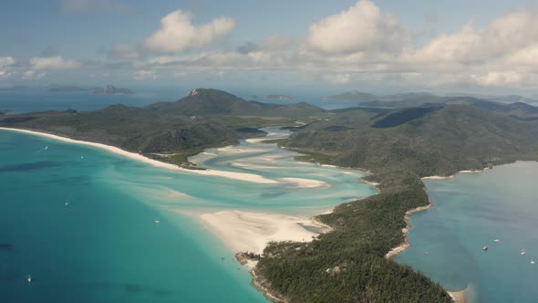 Aerial view of Whitehaven Beach. alt