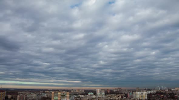 Cloudy Sky over the Residential Area