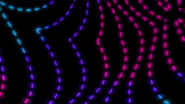 Wavy colorful dash line motion background. Abstract colorful neon glowing geometric dash lineA 167