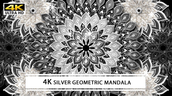 4K Silver Geometric Mandala