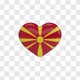 Macedonia Flag on a Rotating 3D Heart