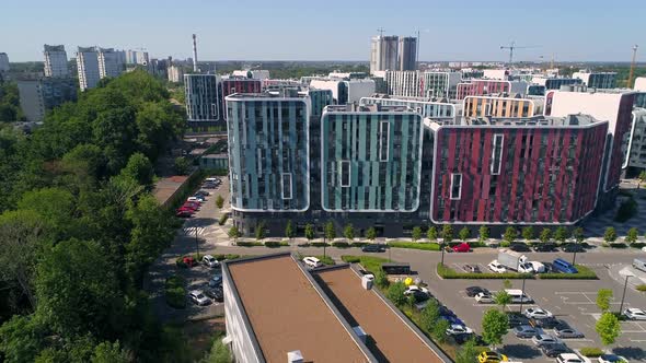 Drone Aerial View Modern Building Residential Complex Respublika Construction alt