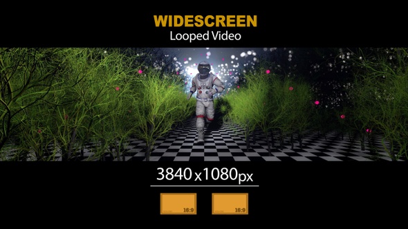 Wide Screen Astronaut  Running Forest 01