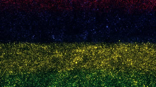 Mauritius Flag With Abstract Particles