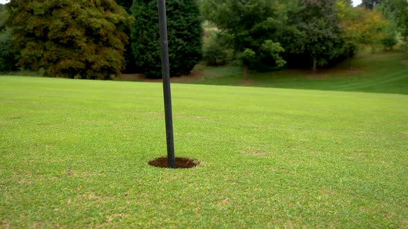 Close up of the flag with a bounce and sink shot. alt