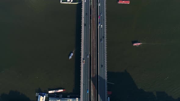 Bangkok thailand aerial city view drone footage over the city. alt