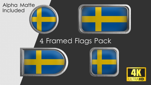 Framed Sweden Flag Pack alt