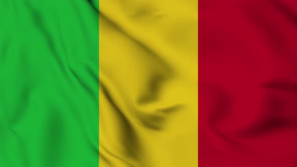 Mali flag seamless waving animation