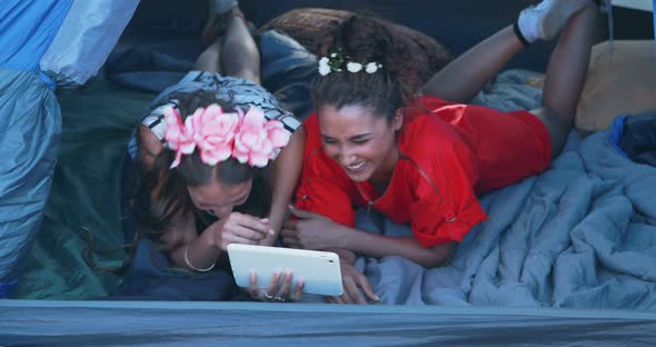 Friends using digital tablet 4k alt