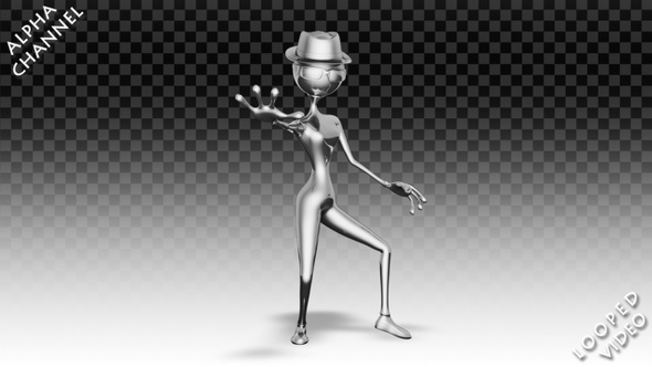 3D Silver Woman - Cartoon Grease Dance alt