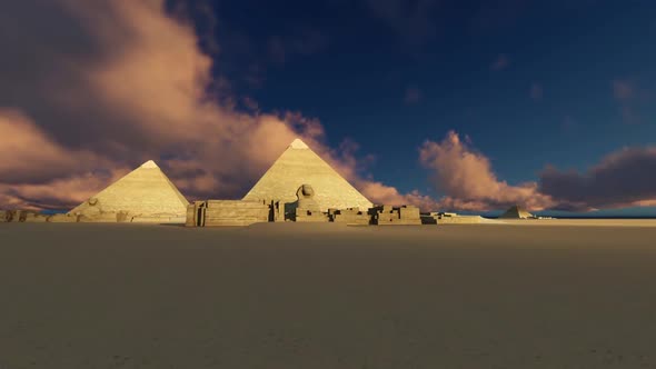 Egyptian Pyramids And Timelapse Sky