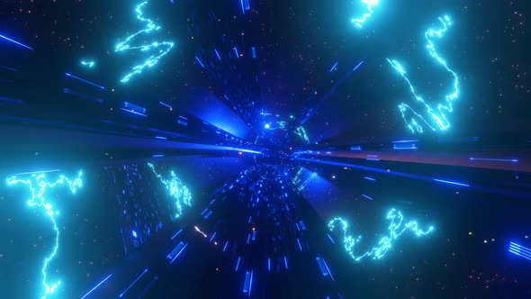SciFi Interstellar Travel Through Wormhole in Cyberspace