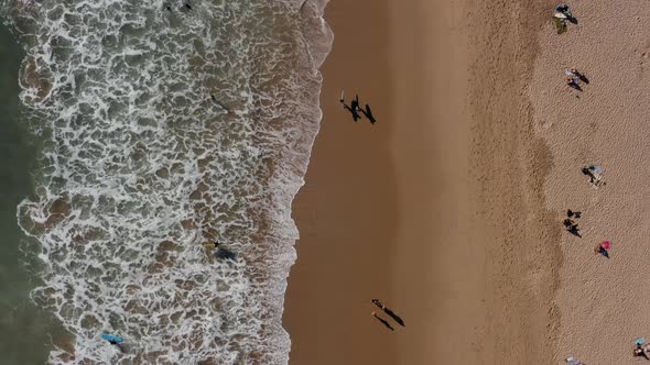 Cinematic Luz beach aerial view.