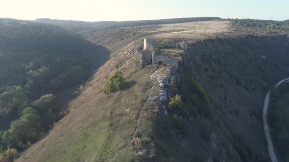 Aerial view of Skala-Podilsky Castle alt