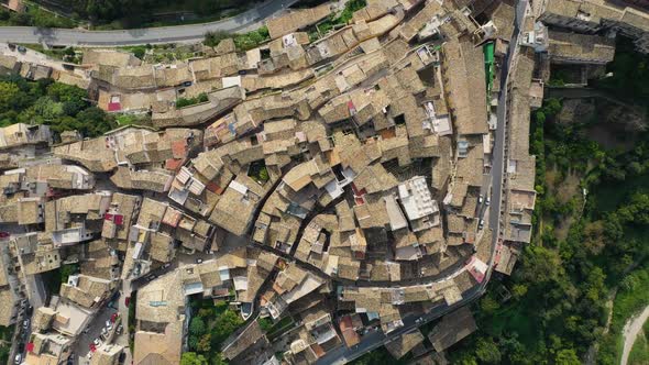 Bird's-eye View of the City of Ragusa. Island of Sicily Italy