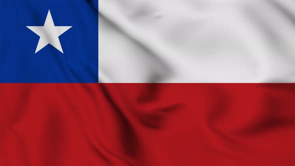 Chile flag seamless closeup waving animation