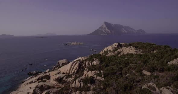 Aerial, Gorgeous Flyover Sardinia Island And Its Rocky Shore