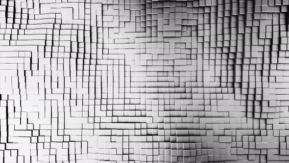 A lot of silver cubes all over the screen, seamless loop alt