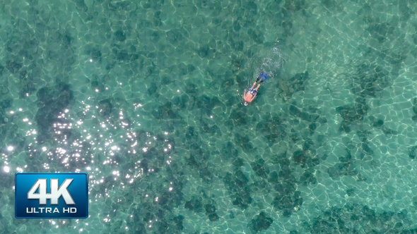 Man Floating with Mask alt