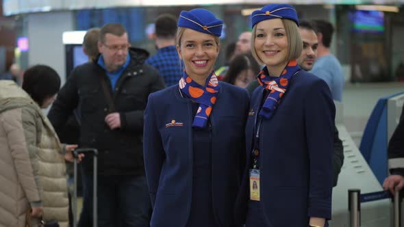 Female employees of Sheremetyevo Airport, Moscow alt