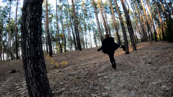 Chasing a girl in the woods