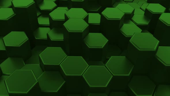 3d Deep Green Hexagon Backgorund