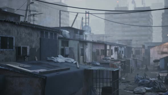 Slums With Abandoned Shacks