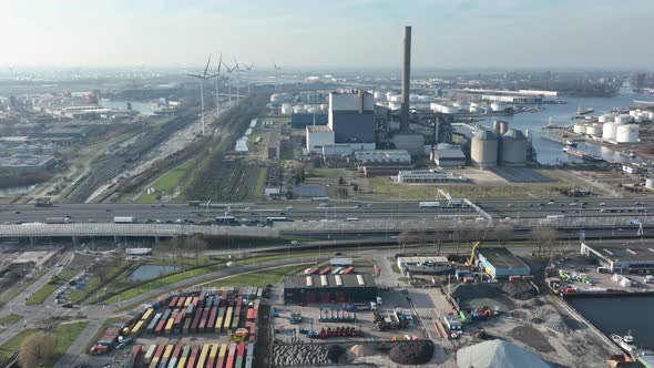 Industrial Zone Containers Factories and Businesses in Amsterdam Westhaven The Netherlands Europe alt