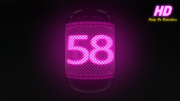 Neon Countdown 60 Second HD