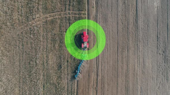 Countryside and Agriculture Grain Sowing Tracking GPS System HUD Farm Tractor Plow the Earth in alt