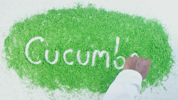 Hand Writes On Green Cucumber
