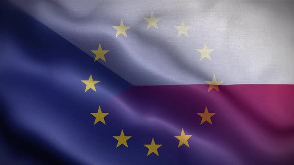 EU Czech Republic Flag Loop Background 4K