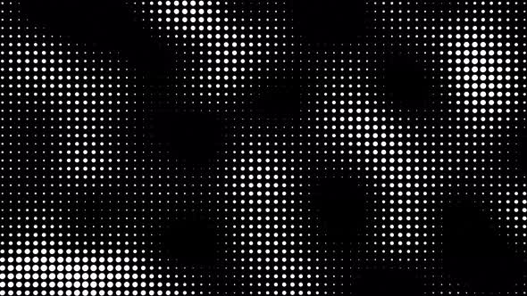 Abstract halftone motion background. Moving dots seamless loop alt