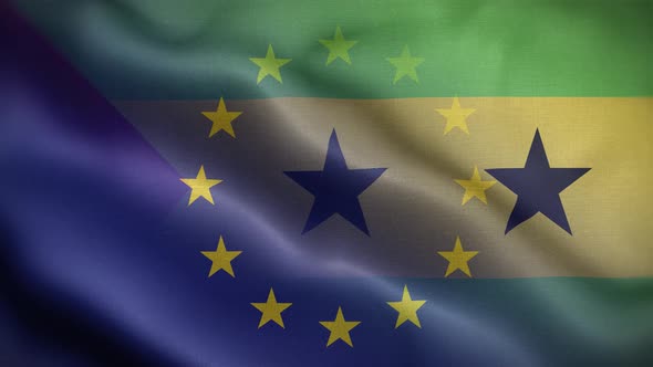 EU Sao Tome And Principe Flag Loop Background 4K