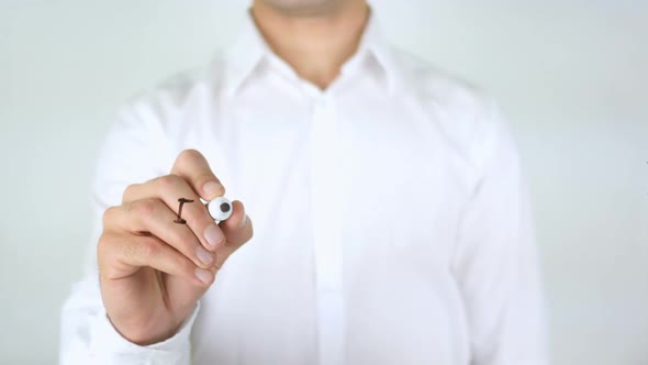 I Feel Good Businessman Writing on Glass alt