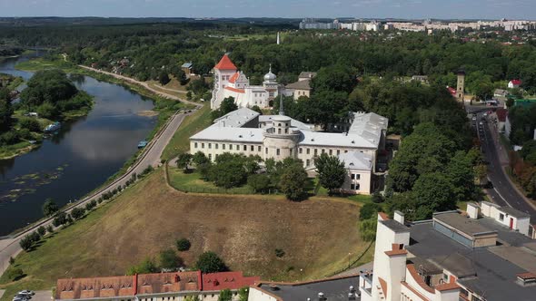 Top View of the City Center of Grodno and the White Opera House Belarus