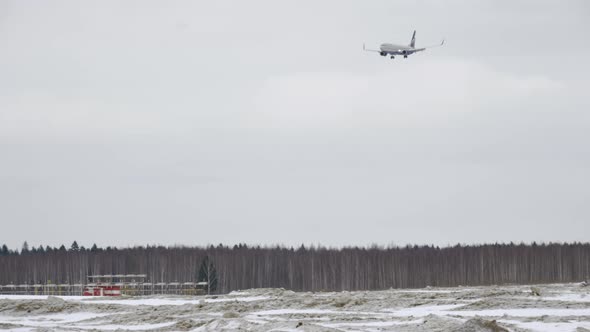 Aeroflot aircraft coming in for a landing Sheremetyevo Airport in Moscow, Russia alt