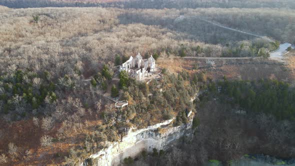 Ha Ha Tonka State Park Castle Ruins in Camdenton, Missouri - Aerial alt