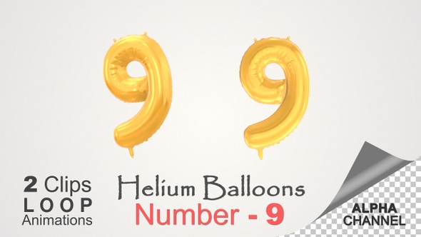 Celebration Helium Balloons With Number – 9