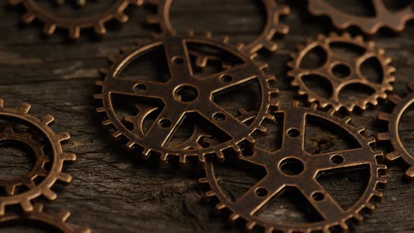 Rotating stock footage shot of antique and weathered watch faces - WATCH FACES alt