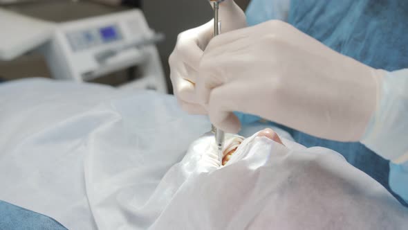 Closeup of Anesthesia Before Surgery in a Dental Clinic