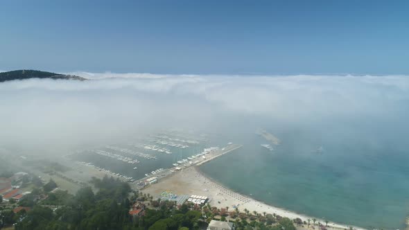 Aerial View of the City of Bar Under a Low Cloud