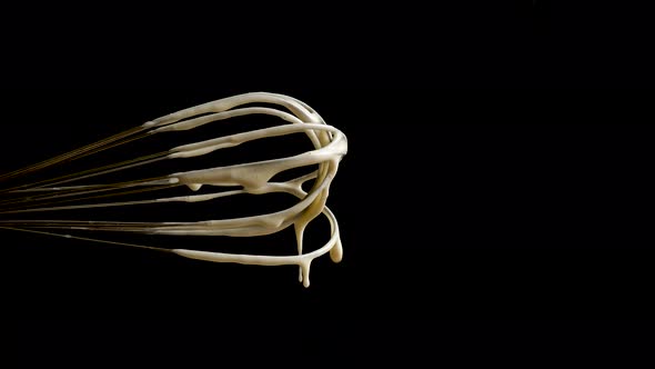 Confectionery Whisk with Dough on an Isolated Background alt