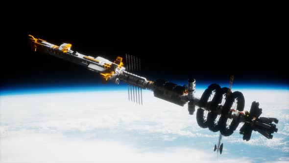 Big Spaceship on the Earth Orbit alt